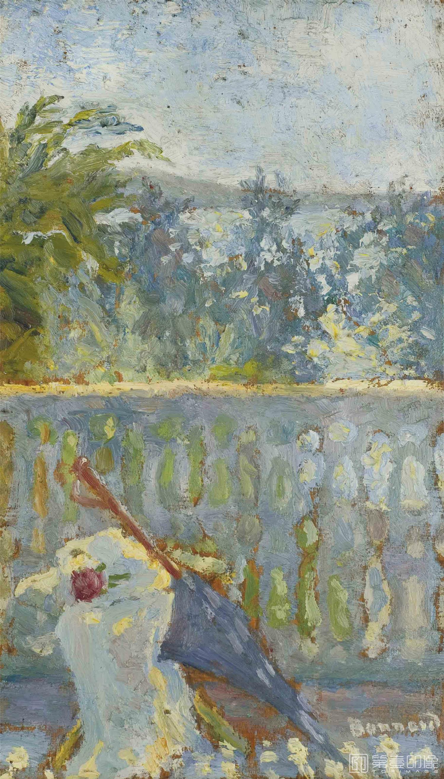 油画-LE BALCON ET L'OMBRELLE